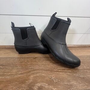 Sperry Women's Syren Cove Ankle Chelsea Rain Boot, Size 11, All black